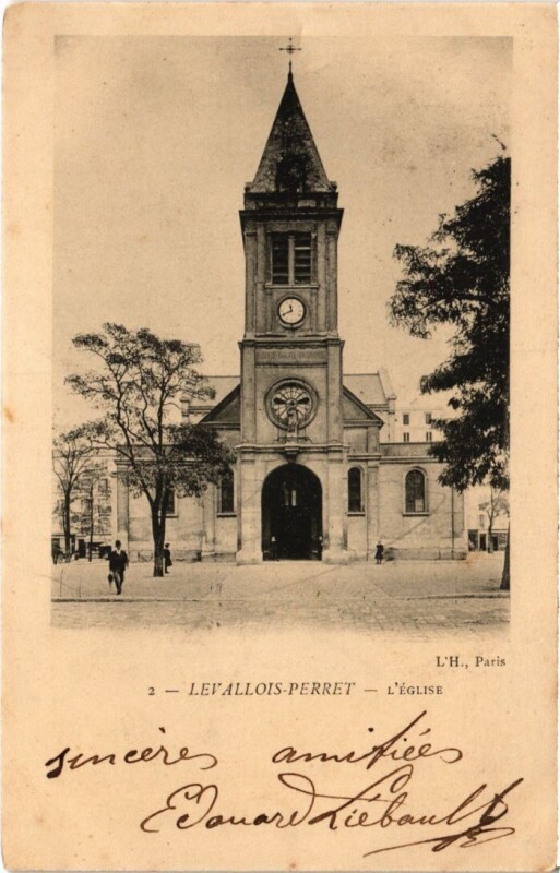 Carte postale ancienne Levallois Eglise