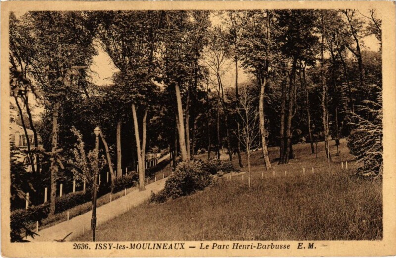 Carte postale ancienne Issy les Moulineaux Parc Henri Barbusse à Issy-les-Moulineaux