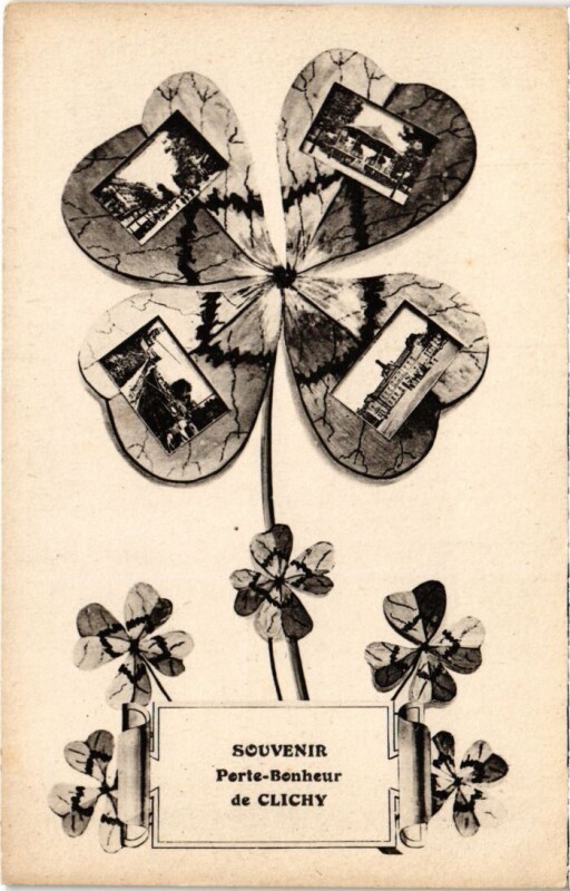 Carte postale ancienne Souvenir Porte-Bonheur de Clichy à Clichy
