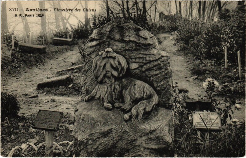 Carte postale ancienne Asnieres Cimetiere des Chiens