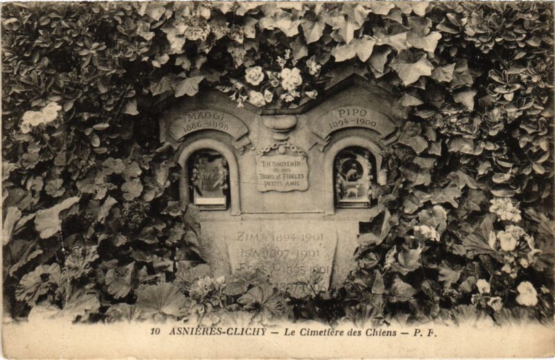 Carte postale ancienne Asnieres Cimetiere des Chiens