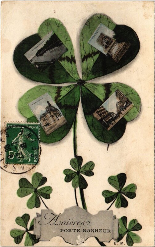 Carte postale ancienne Asnieres souvenir