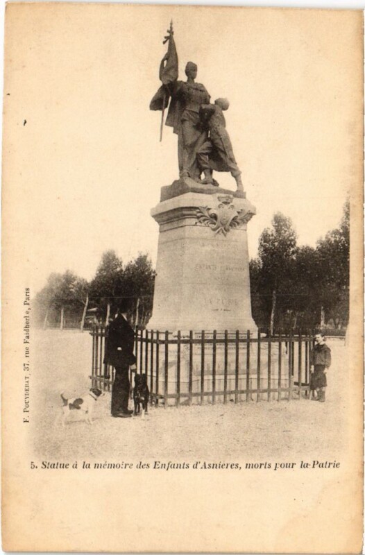Carte postale ancienne Asnieres Monument des Enfants