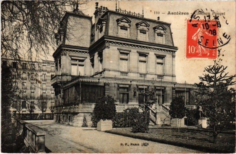 Carte postale ancienne Asnieres Chateau Pouget