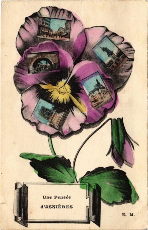 Carte postale ancienne Asnieres souvenir