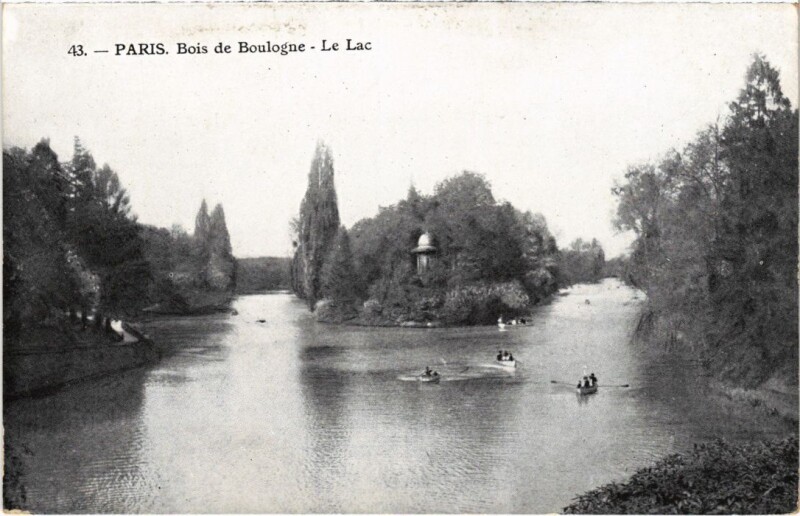 Carte postale ancienne Bois de Boulogne Le Lac