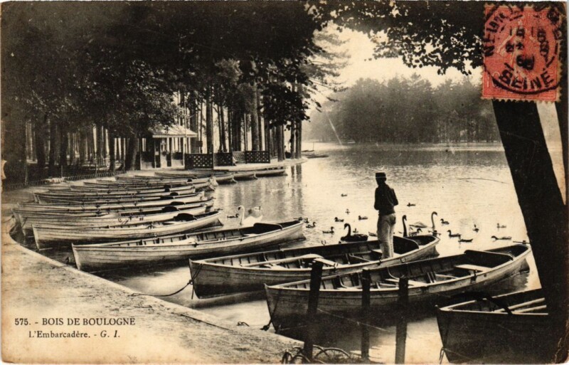 Carte postale ancienne Bois de Boulogne Embarcadere