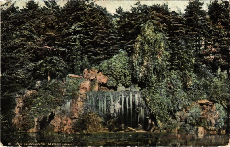 Carte postale ancienne Bois de Boulogne - La Grande Cascade à Paris 16e