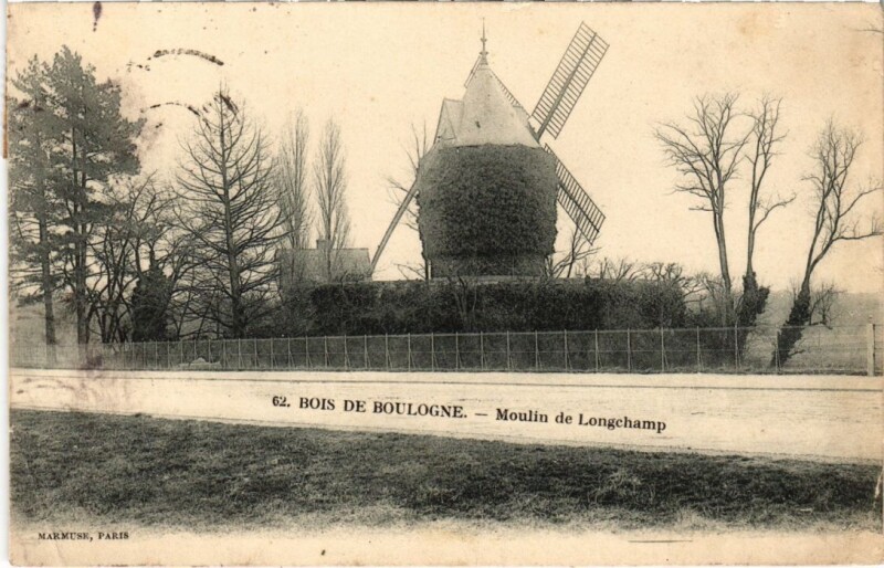 Carte postale ancienne Bois de Boulogne - Moulin de Longchamp à Paris 16e