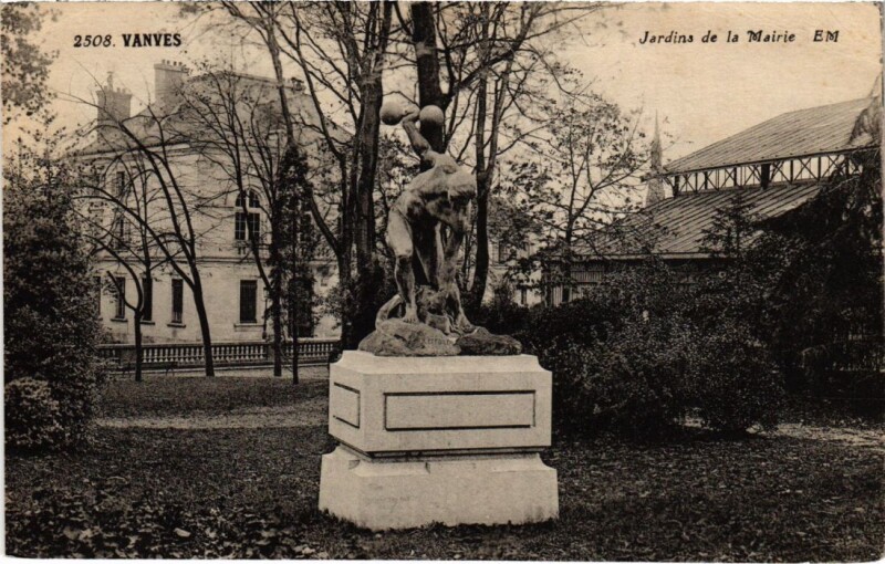 Carte postale ancienne Vanves Jardins de la Mairie à Vanves
