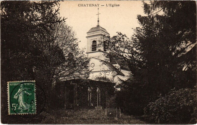 Carte postale ancienne Chatenay Eglise