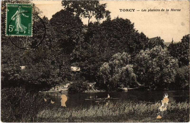 Carte postale ancienne Les plaisirs de la Marne à Torcy