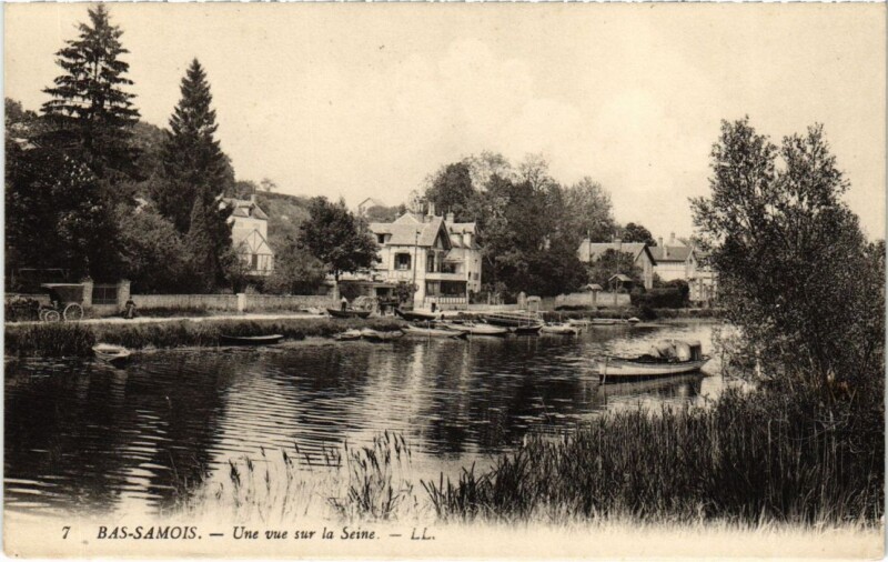 Carte postale ancienne Samois Une vue sur la Seine France