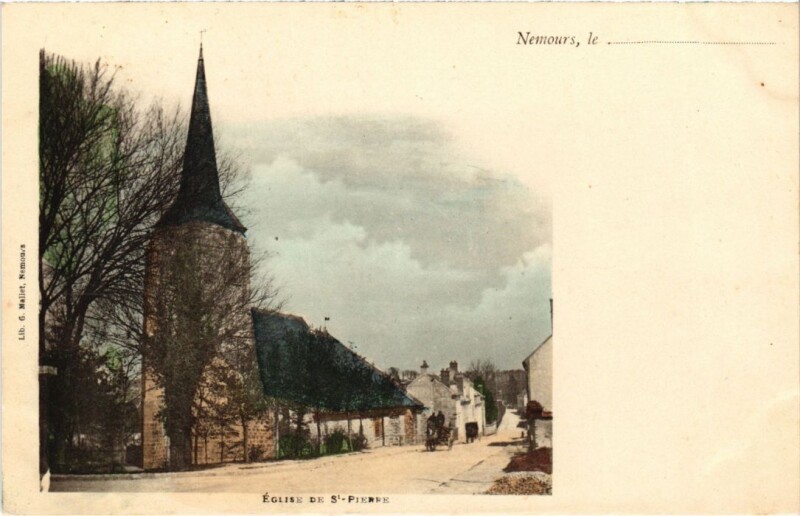 Carte postale ancienne St.Pierre les Nemours Eglise France à Nemours