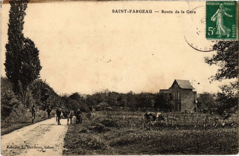 Carte postale ancienne St.Fargeau-Ponthierry Route de la Gare France