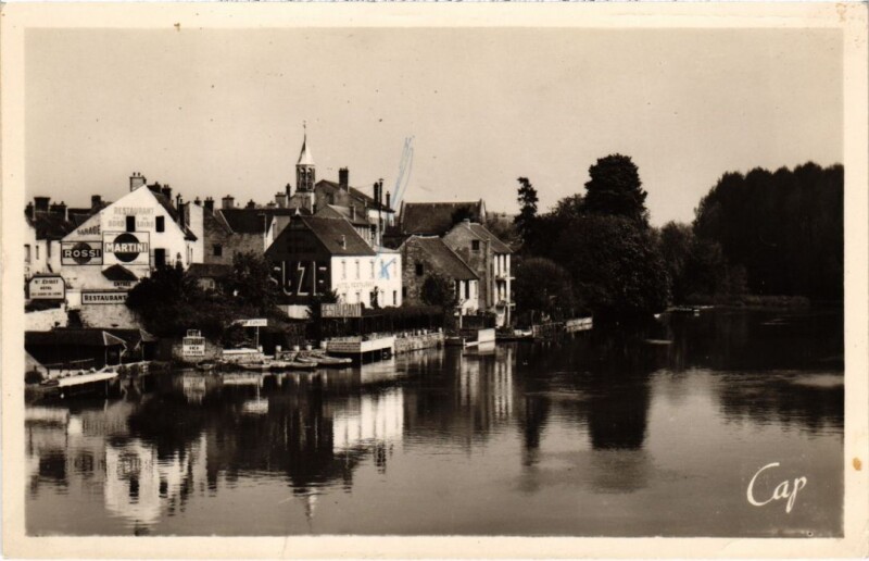 Carte postale ancienne Nemours Les rives du Loing, Reflets France à Nemours
