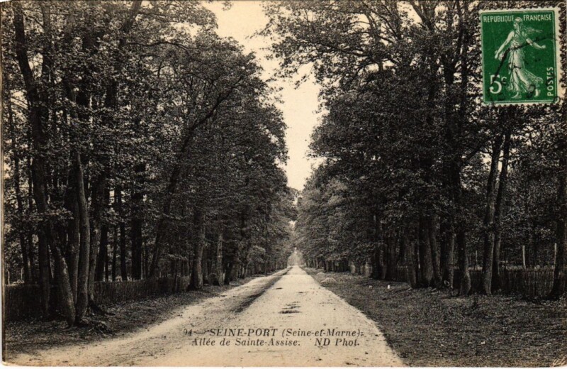 Carte postale ancienne Seine-Port Allee de Sainte-Assise France à Seine-Port
