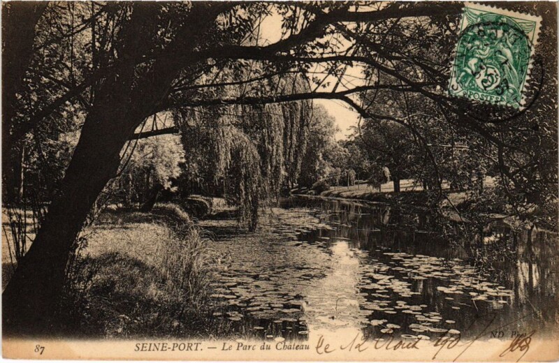 Carte postale ancienne Seine-Port Le Parc du Chateau France à Seine-Port
