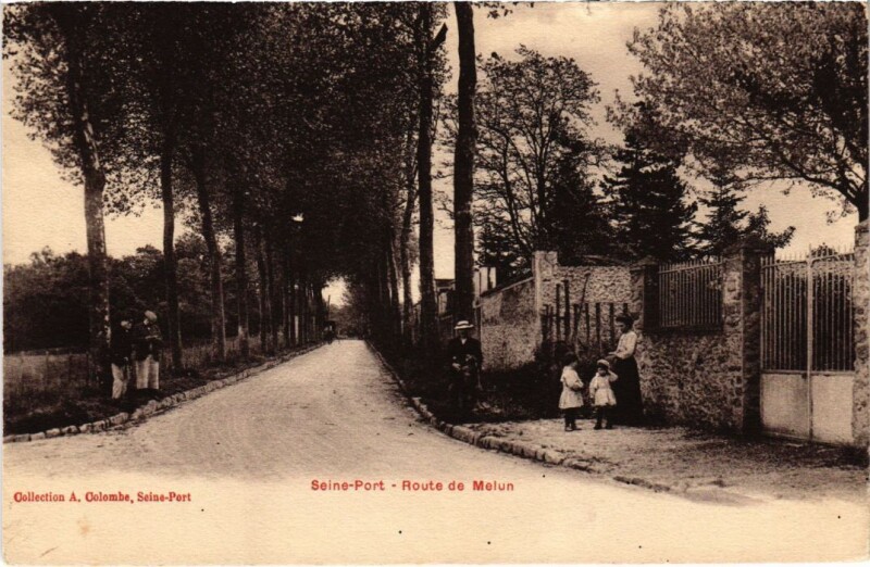 Carte postale ancienne Seine-Port Route de Melun France à Melun