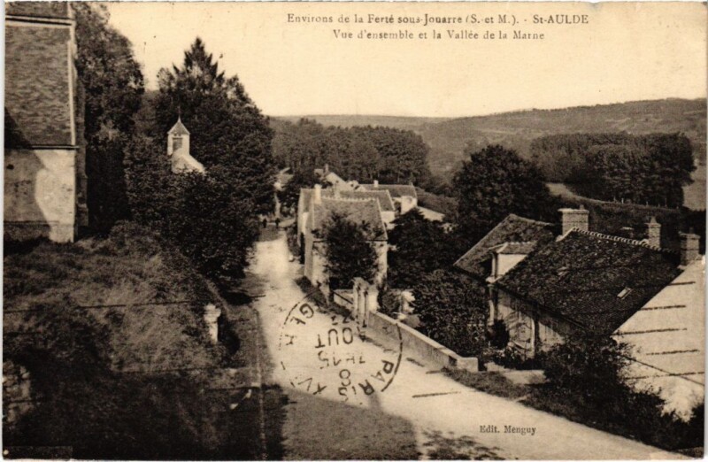 Carte postale ancienne Sainte-Aulde Vue d'ensemble et la Vallee France à Sainte-Aulde