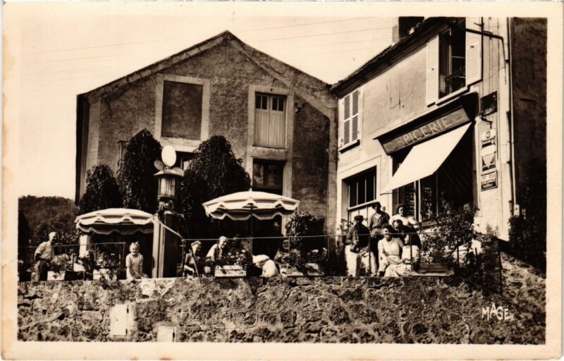 Carte postale ancienne Sainte-Aulde Cafe Restaurant Epicerie France à Sainte-Aulde