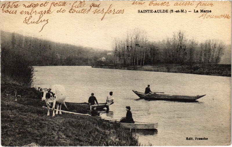 Carte postale ancienne Sainte-Aulde La Marne France à Sainte-Aulde