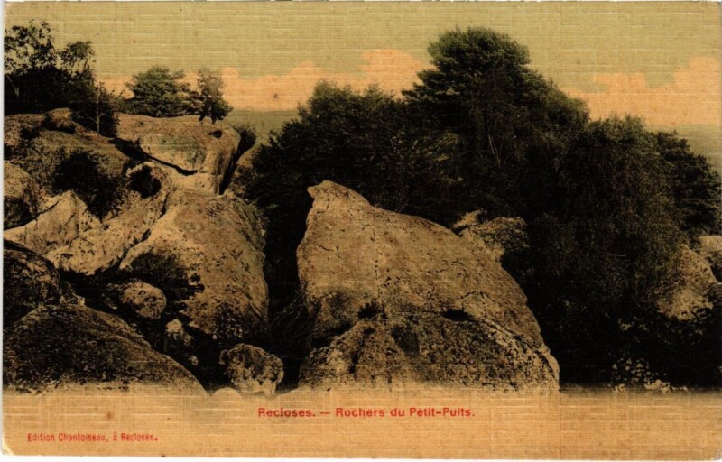 Carte postale ancienne Recloses Rochers du Petit Puits France à Recloses