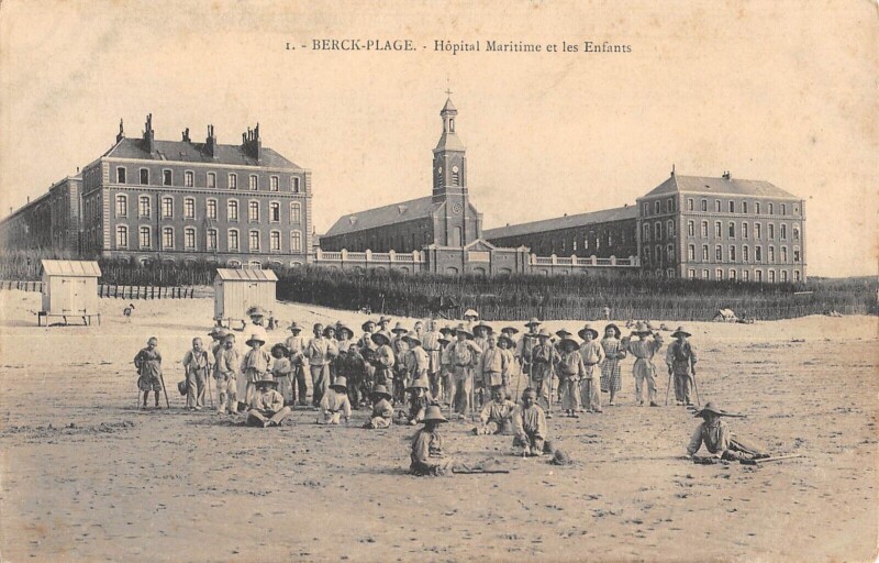 Carte postale ancienne Berck Plage Hopital Maritime Et Les Enfants à Berck
