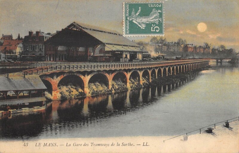Carte postale ancienne Le Mans La Gare Des Tramways De La Sarthe au Mans