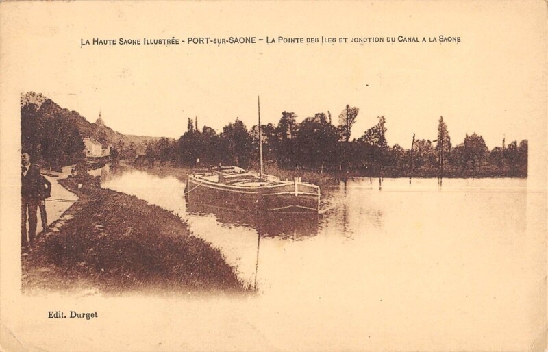 Carte postale ancienne Port Sur Saone La Pointe Des Iles Et Jonction Du Canal A La Saone