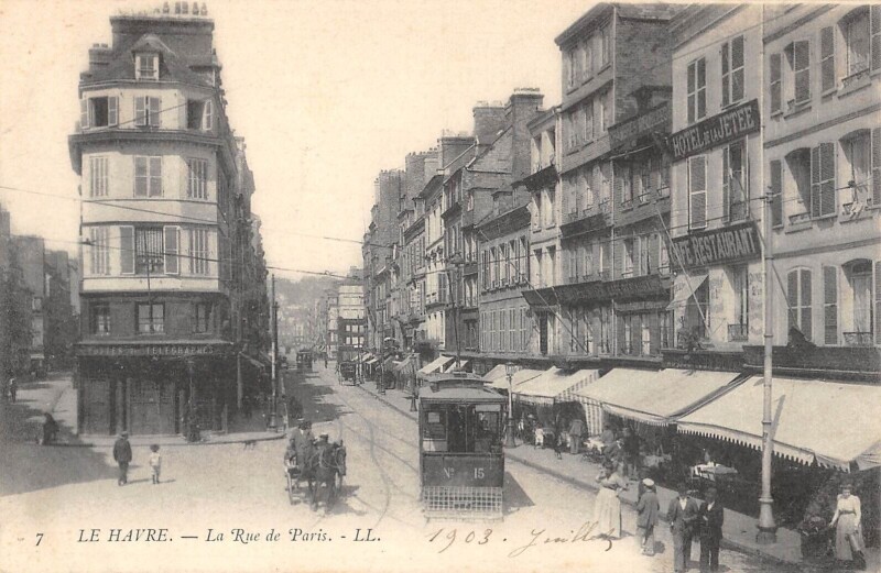 Carte postale ancienne Le Havre Rue De Paris au Havre
