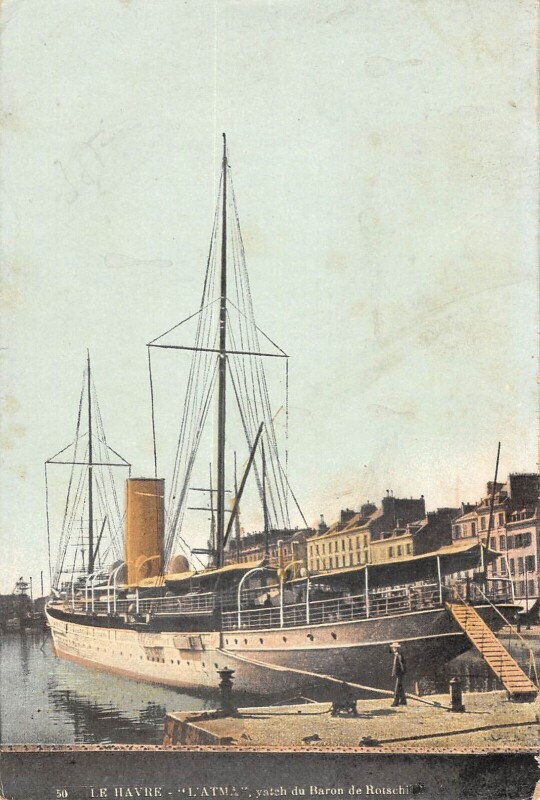 Carte postale ancienne Le Havre L'Atma Yacht Du Baron De Rotschild au Havre