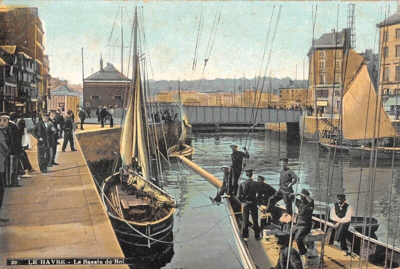 Carte postale ancienne Le Havre Bassin Du Roi au Havre