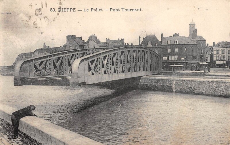 Carte postale ancienne Dieppe Le Pollet Pont Tournant à Dieppe
