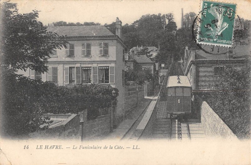 Carte postale ancienne Le Havre Funiculaire De La Cote au Havre