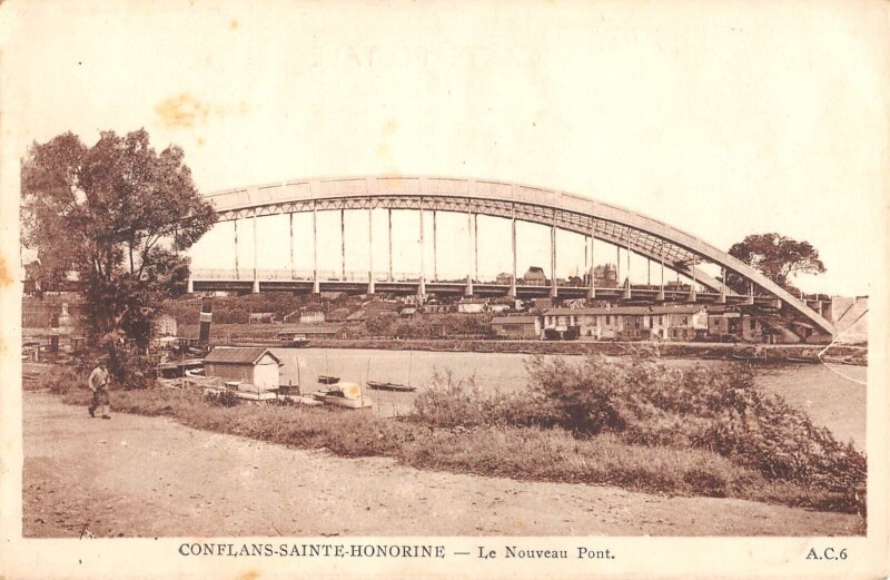 Carte postale ancienne Conflans Sainte Honorine Le Nouveau Pont à Conflans-Sainte-Honorine