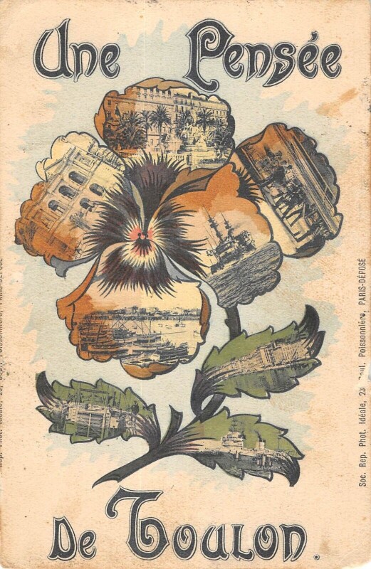 Carte postale ancienne Une Pensee De Toulon à Toulon