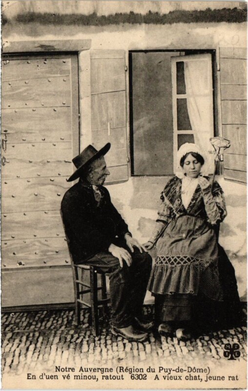 Carte postale ancienne Notre Auvergne En d'uen ve minou France