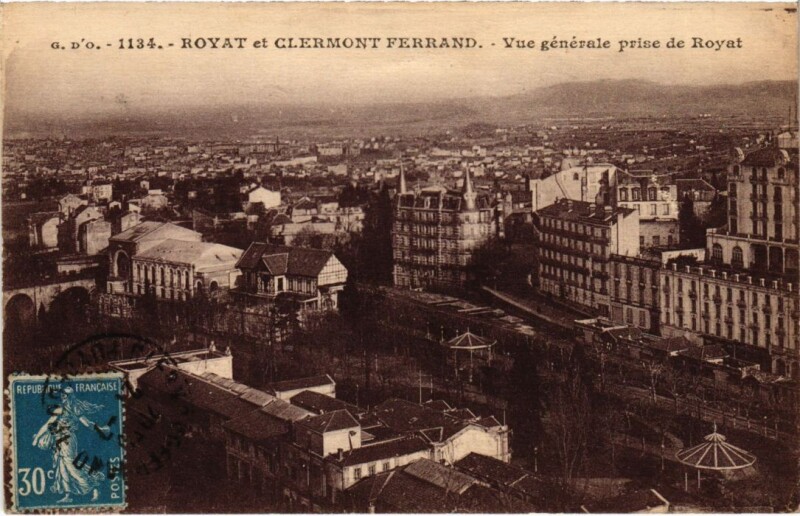 Carte postale ancienne Clermont-Ferrand Vue generale prise de Royat France à Clermont-Ferrand