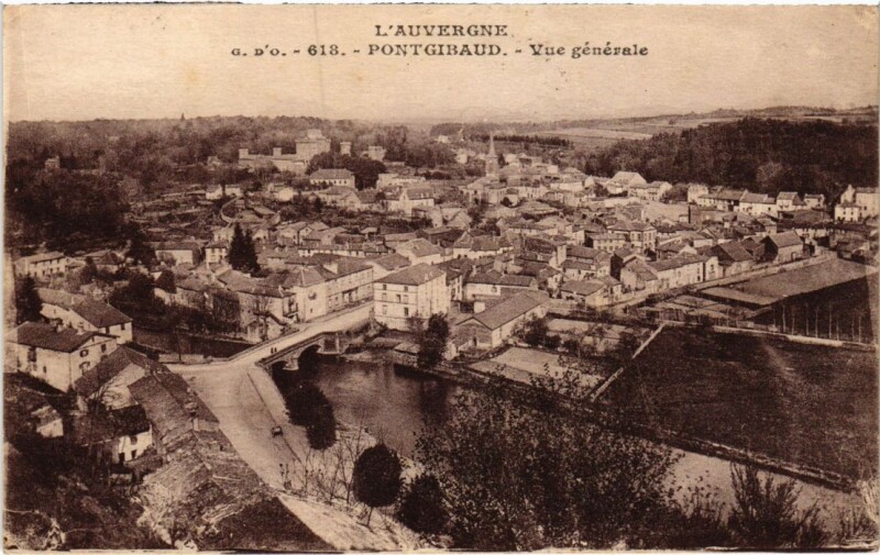 Carte postale ancienne Pontgibaud Vue Generale France à Pontgibaud