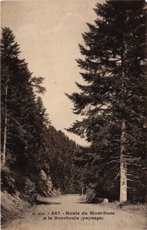 Carte postale ancienne Mont-Dore Route du Mont Dore France à Mont-Dore