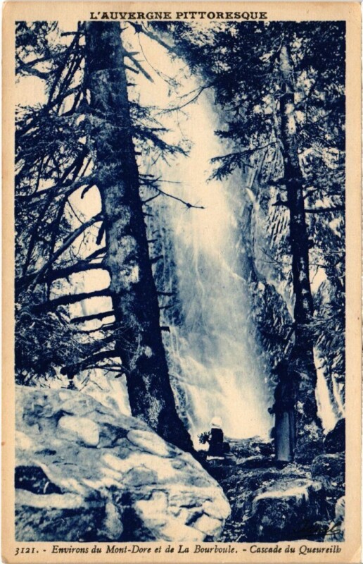 Carte postale ancienne Mont-Dore Cascade du Queureilh France à Mont-Dore