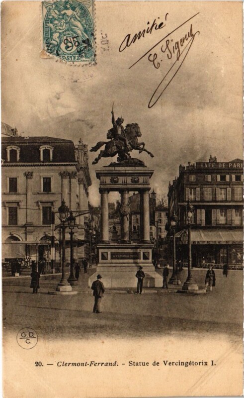 Carte postale ancienne Clermont-Ferrand Statue de Vercingetorix France à Clermont-Ferrand