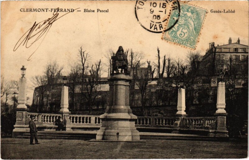 Carte postale ancienne Clermont-Ferrand Blaise Pascal France à Clermont-Ferrand