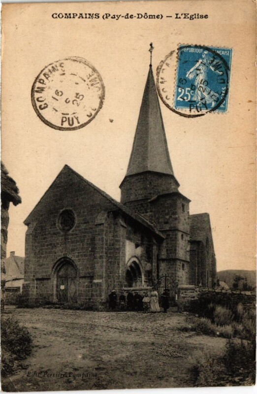 Carte postale ancienne Compains L'Eglise France à Compains