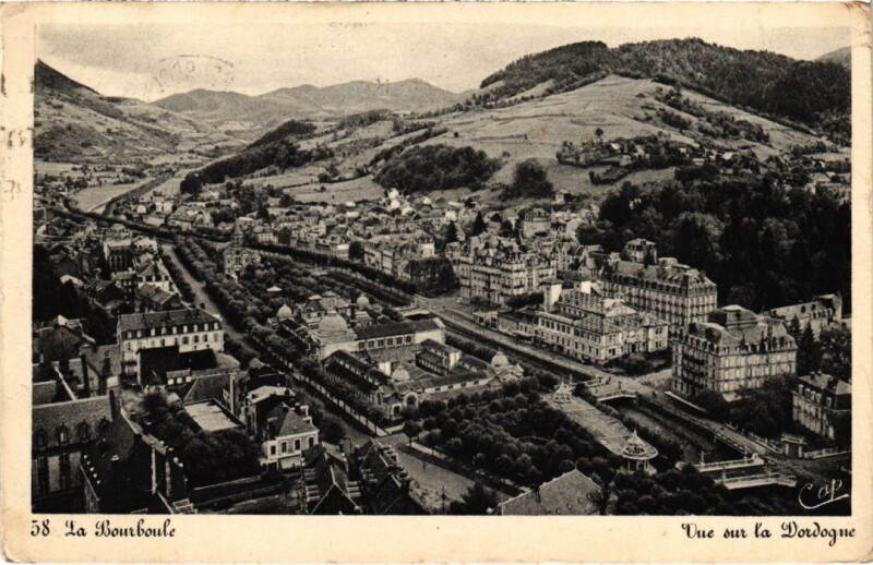Carte postale ancienne La Bourboule Vue sur la Dordogne France à La Bourboule