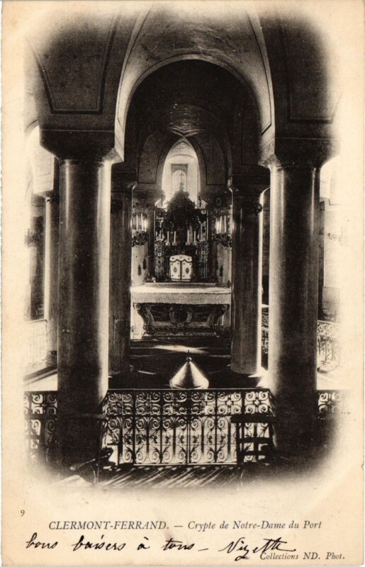 Carte postale ancienne Clermont-Ferrand Crypte de Notre-Dame du Port France à Clermont-Ferrand