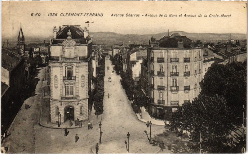 Carte postale ancienne Clermont-Ferrand Avenue Charras, Avenue de la Gare France à Clermont-Ferrand