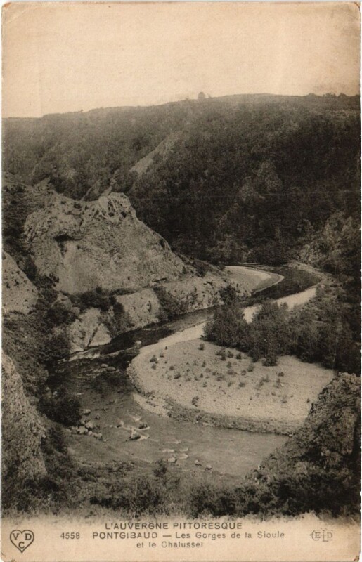 Carte postale ancienne Pontgibaud Les Gorges de la Sioule France à Pontgibaud