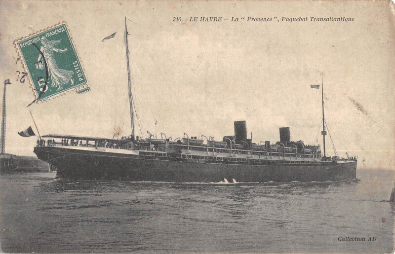 Carte postale ancienne Marine Le Havre Le Paquebot La Provence Transatlantique